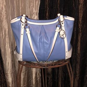 LIKE NEW blue/cream Coach